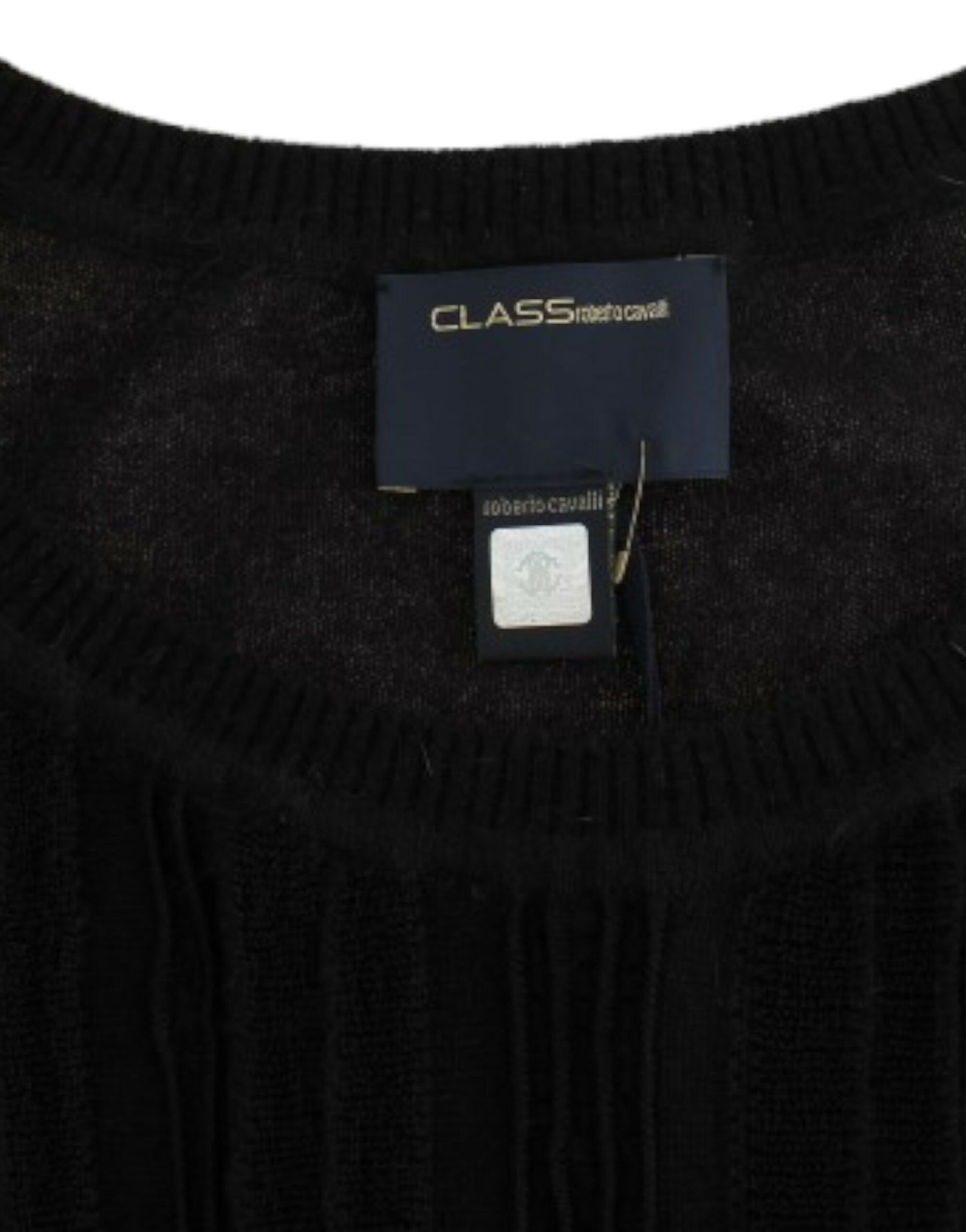Cavalli elegáns rövid ujjú fekete pulóver