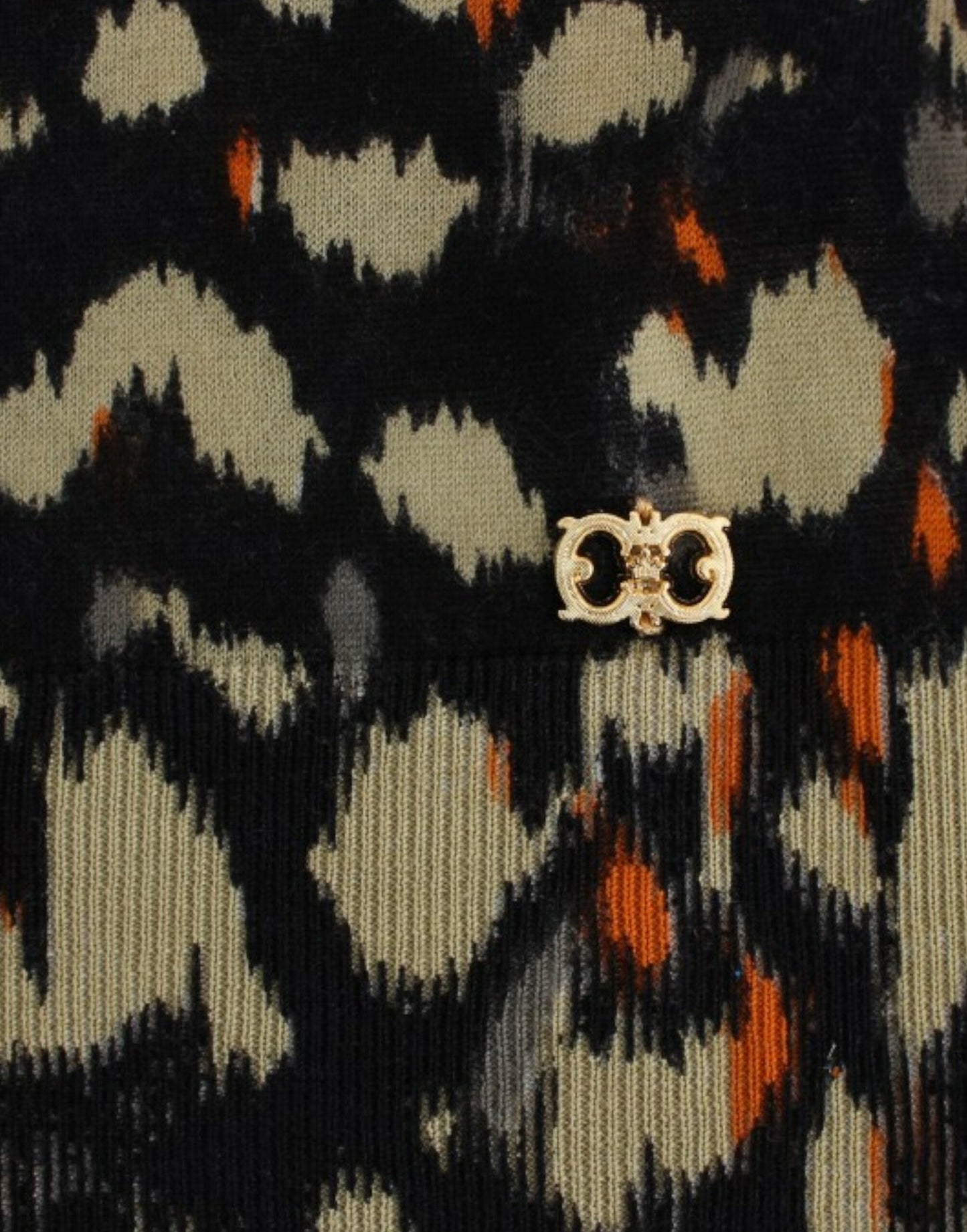 Cavalli elegáns többszínű V-nyakú gyapjú pulóver