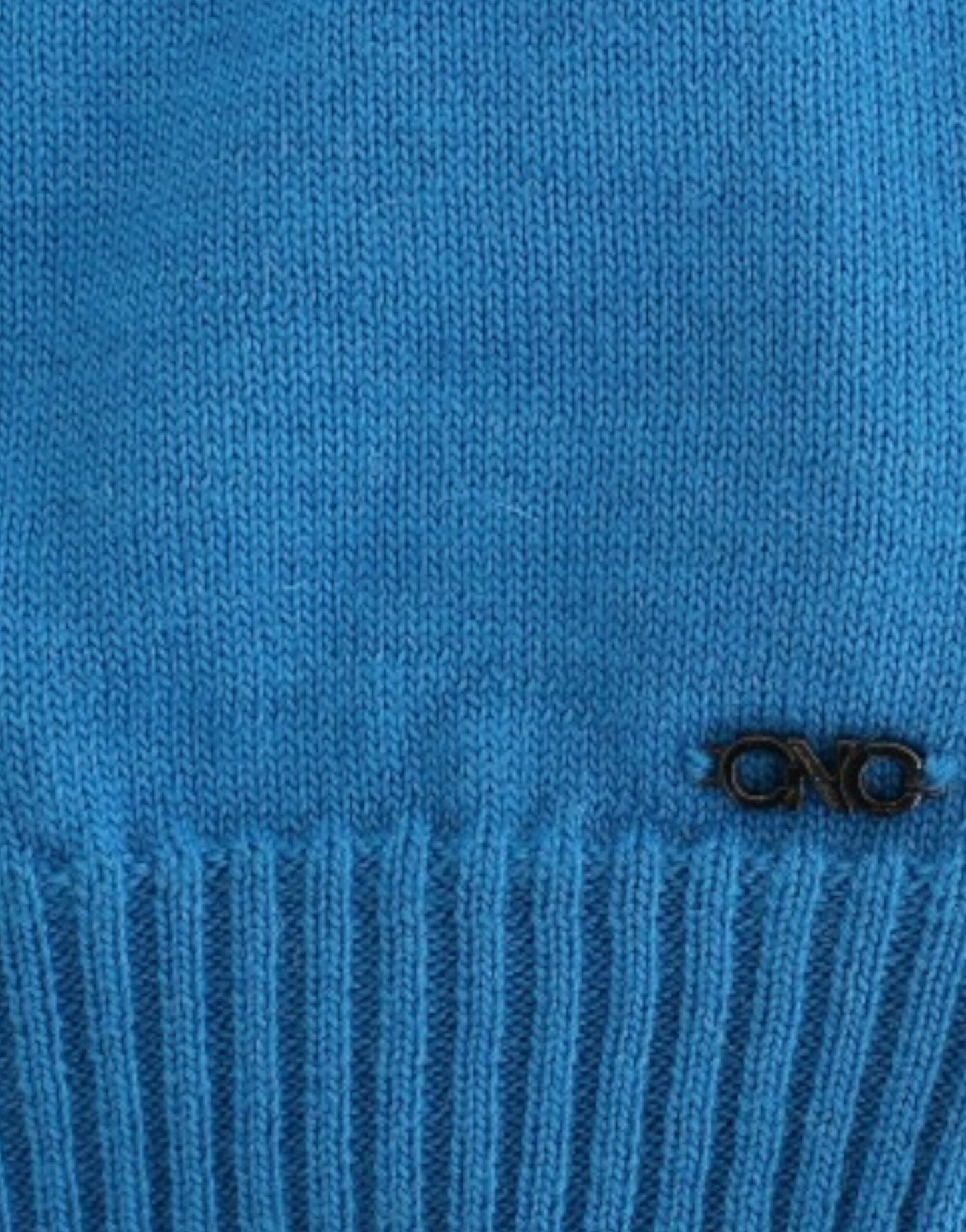 Costume National Cozy Scoop Neck kék kötött pulóver