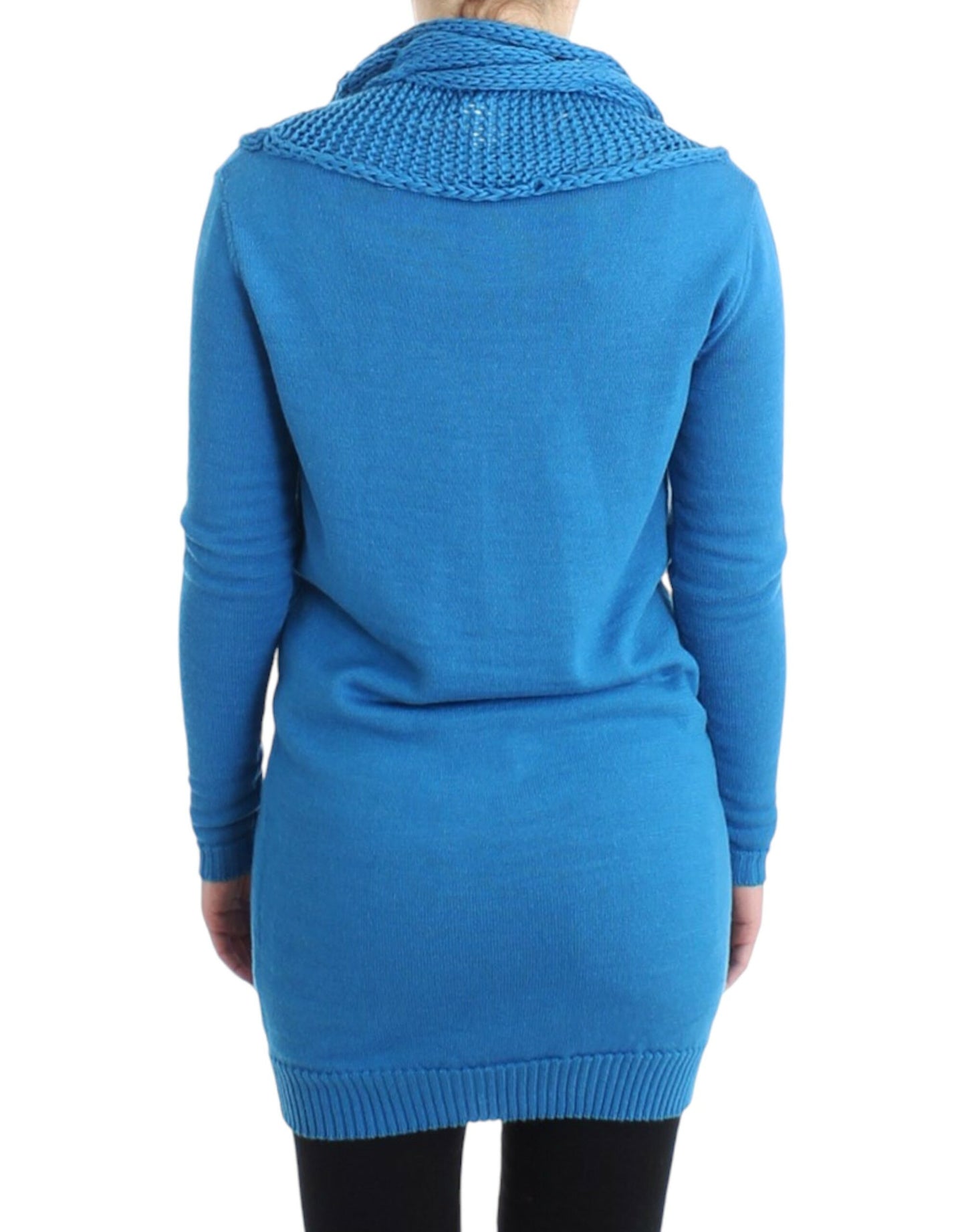 Costume National Cozy Scoop Neck kék kötött pulóver