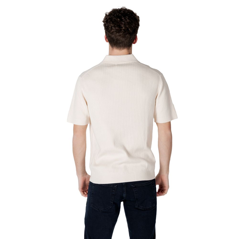Calvin Klein Jeans krémszínű pamut póló