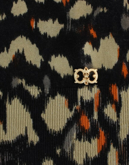 Cavalli elegáns többszínű V-nyakú gyapjú pulóver