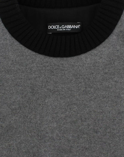 Dolce &amp; Gabbana elegáns szürke kasmír keverék csipkepulóver