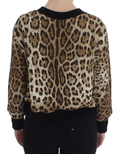 Dolce &amp; Gabbana Elegáns Leopárdmintás Rövid Pulóver Felső