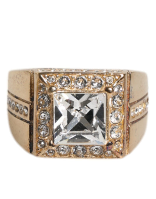 Dolce &amp; Gabbana aranytónusú sterling ezüst 925 kristályos gyűrű